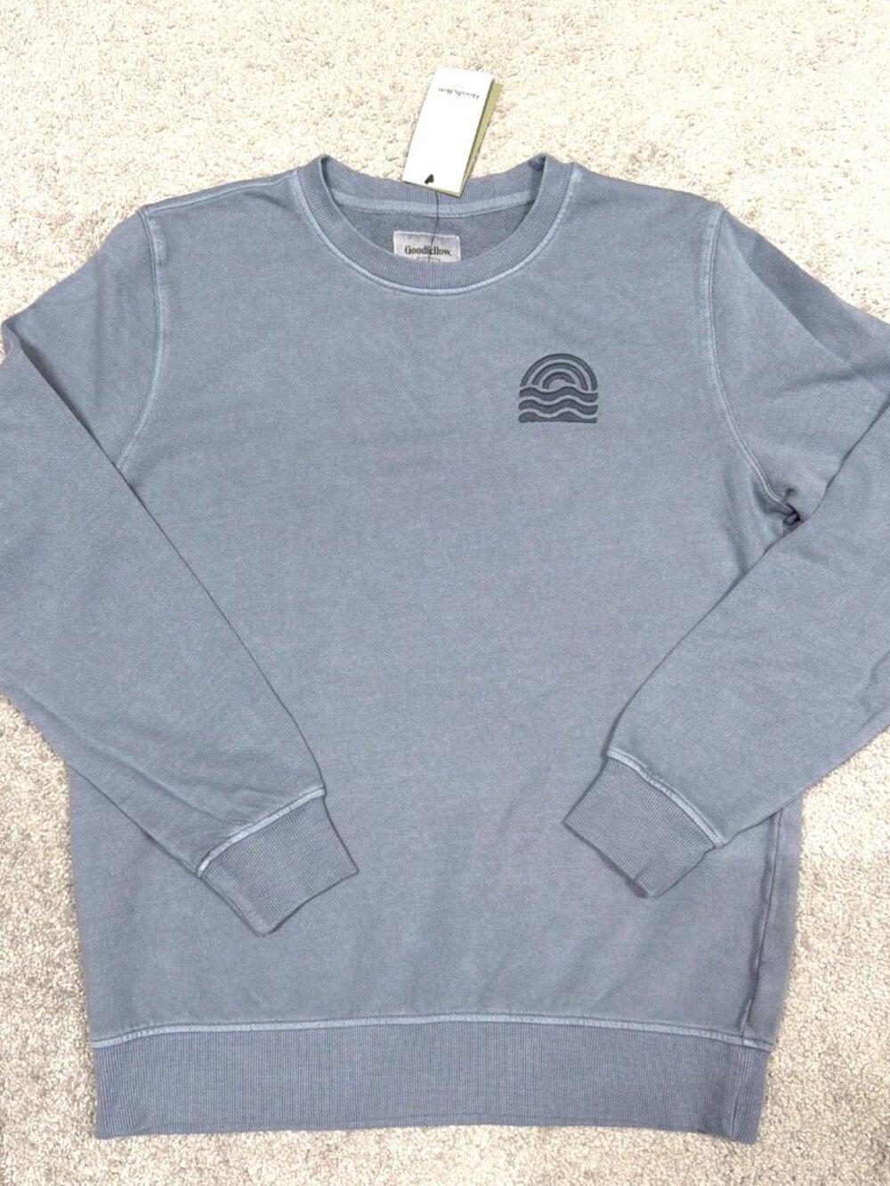 Goodfellow Men's Sweatshirt Size Medium Long Sleeve Pullover Light Blue